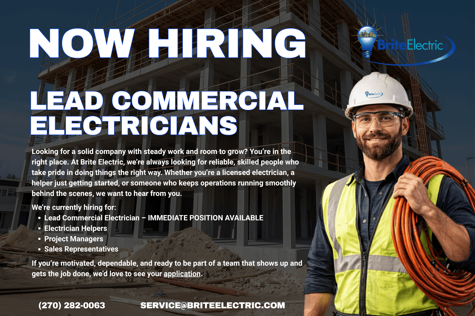 Electrician Job In Franklin, Ky At Brite Electric.
